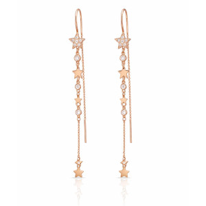 Pendientes Oro Rosa Diamantes Irantzuline