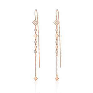 Pendientes Oro Rosa Diamantes Irantzuline