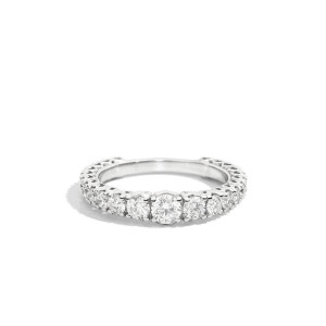 Anillo veretta Anniversary oro blanco diamantes Recarlo