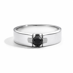 Anillo Maria Teresa oro blanco diamante negro Recarlo