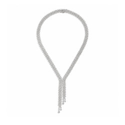 Collar Lariat Face Round oro blanco diamantes Recarlo