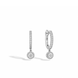 Pendientes Anniversary Halo oro blanco diamantes Recarlo
