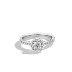 Anillo Anniversary Halo oro blanco diamantes Recarlo