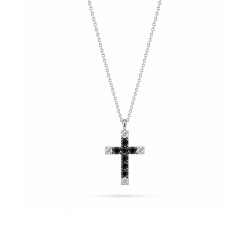 Collar cruz Face Cube oro blanco diamantes Recarlo