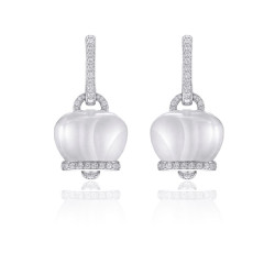 Pendientes Campanelle oro blanco diamantes cristal de roca Chantecler Capri