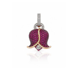 Colgante Campanelle oro rosa diamantes zafiros rosas Chantecler Capri