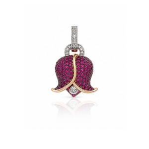 Colgante Campanelle oro rosa diamantes zafiros rosas Chantecler Capri