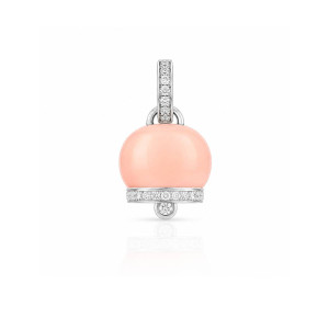 Colgante Campanelle oro blanco diamantes coral rosa Chantecler Capri