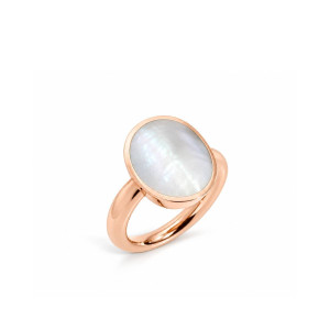 Anillo Giotto oro rosa madreperla cristal de roca Vhernier