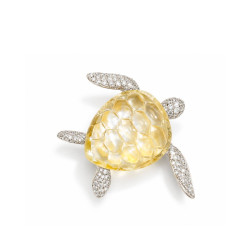 Broche Tartaruga oro blanco madreperla diamantes Vhernier