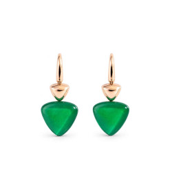 Pendientes Freccia oro rosa jade verde Vhernier