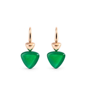Pendientes Freccia oro rosa jade verde Vhernier