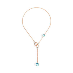 Collar Nudo Oro Rosa Topacios Azules Pomellato