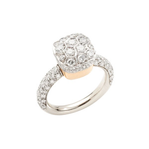 Anillo Nudo Classic Oro Blanco Diamantes Solitaire Pomellato