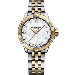 Tango Classic 30mm Bicolor Esfera Nácar Blanco Diamantes Raymond Weil