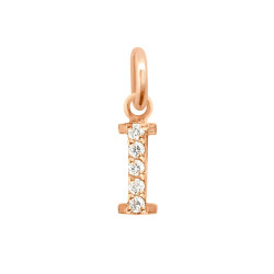 Colgante Lucky Letra I, oro rosa, oro amarillo, diamantes Gigi Clozeau