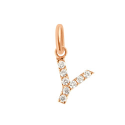 Colgante Lucky Letter X, oro rosa, oro amarillo, diamantes Gigi Clozeau