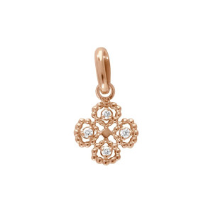 Colgante Lucky Clover Oro Rosa Diamantes Gigi Clozeau
