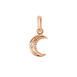 Colgante luna pequeña, diamante, oro rosa Gigi Clozeau