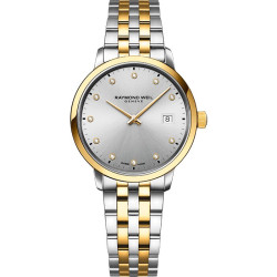 Toccata PVD Oro Amarillo 29mm Esfera Plata Diamantes Raymond Weil