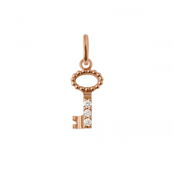 Colgante Llave Oro Rosa Diamantes Gigi Clozeau