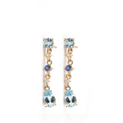 Pendientes Aguamarina Zafiro Azul Irantzuline
