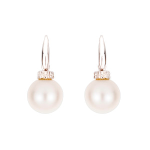 Par Pendientes Oro Blanco Perla Diamantes Irantzuline