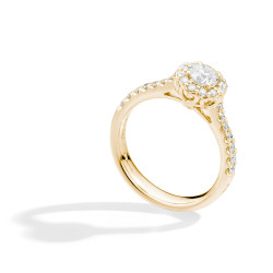 Anillo Oro Amarillo Halo Diamantes Recarlo