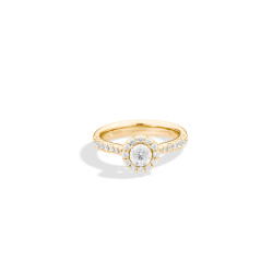 Anillo Oro Amarillo Halo Diamantes Recarlo