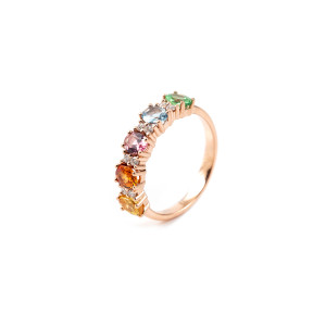 Anillo Rainbow Oro Rosa Diamantes Irantzuline