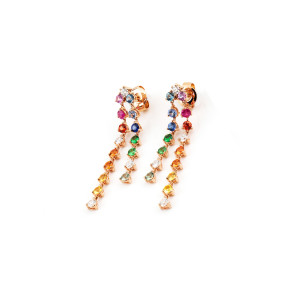 Pendientes Rainbow Oro Rosa Diamantes Irantzuline