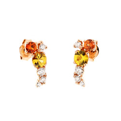 Pendientes Rainbow Oro Rosa Diamantes Irantzuline