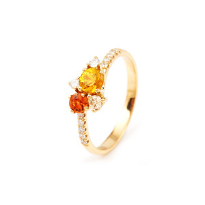 Anillo Rainbow Oro Rosa Diamantes Irantzuline