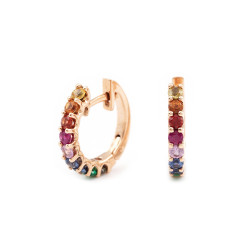 Pendientes Rainbow Oro Rosa Diamantes Irantzuline