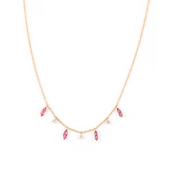 Collar Rainbow Oro Rosa Diamantes Irantzuline