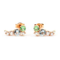 Pendientes Rainbow Oro Rosa Diamantes Irantzuline