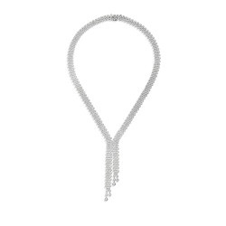 Collar Lariat Oro Blanco Diamantes Recarlo