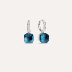 Pendientes Nudo Oro Diamantes Topacio Azul London Pomellato