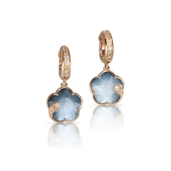 Pendientes Petit Joli Oro Rosa Madreperla Gris Diamantes PasqualeBruni