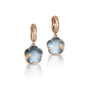 Pendientes Petit Joli Oro Rosa Madreperla Gris Diamantes PasqualeBruni