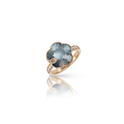 Anillo Petit Joli Oro Rosa Madreperla Gris Diamantes PasqualeBruni