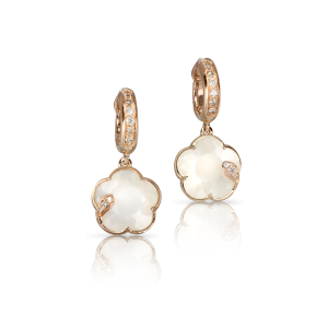 Pendientes Petit Joli Oro Rosa Madreperla Blanca Diamantes PasqualeBruni