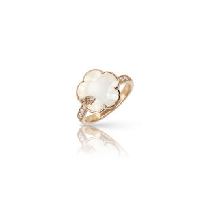 Anillo Petit Joli Oro Rosa Madreperla Blanca Diamantes PasqualeBruni