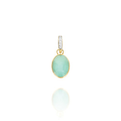 Colgante Boules Oro Amarillo Jadeíta Diamantes Nanis