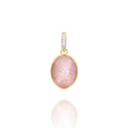 Colgante Boules Oro Amarillo Cuarzo Rosa Diamantes Nanis