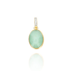 Colgante Boules Oro Amarillo Jadeíta Diamantes Nanis