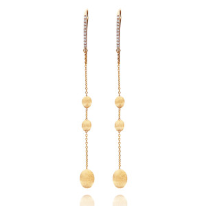 Pendientes Largos Soffio Oro Amarillo Diamantes Nanis