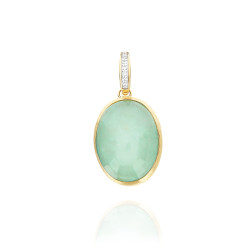 Colgante Boules Oro Amarillo Jade Diamantes Nanis