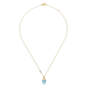 Collar Azure Oro Amarillo Aguamarina Diamantes Nanis