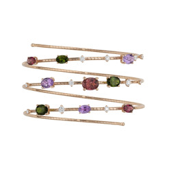 Pulsera Flexible Oro Rosa Diamantes Turmalinas Mattia Cielo